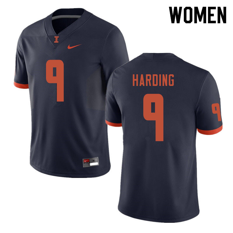 Women #9 Dele Harding Illinois Fighting Illini College Football Jerseys Sale-Navy